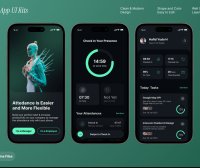 出勤监控主题移动应用APP UI Kit素材包