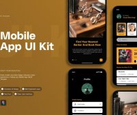 一套简洁黑色漂亮的移动应用APP UI 素材包