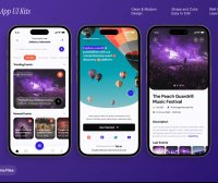 活动和门票预订移动应用程序APP UI界面素材包