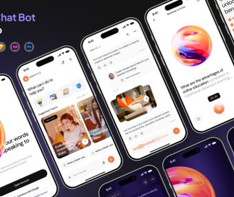 人工智能聊天机器人移动APP UI界面素材包