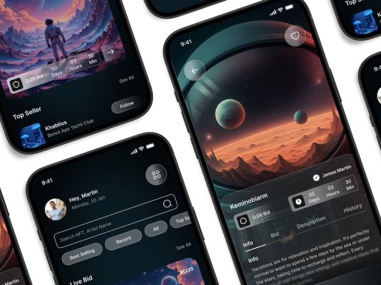 黑色NFT主题APP UI界面素材包