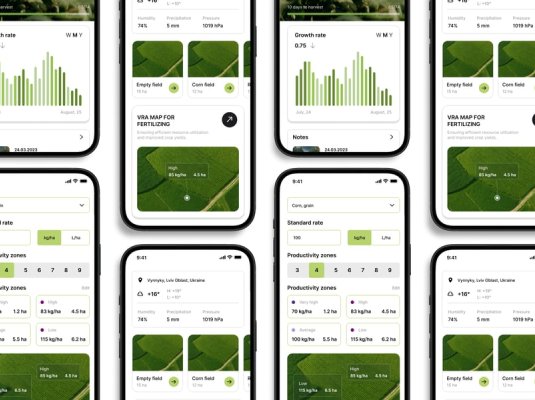 绿色农业主题移动APP UI界面素材包