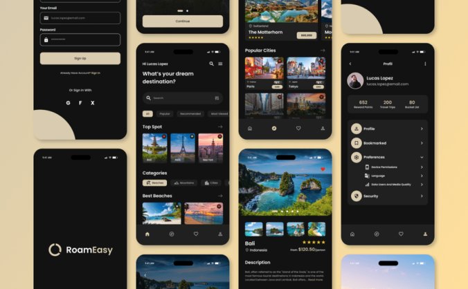 旅行预订主题移动APP UI界面素材包