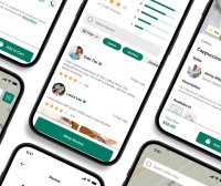 绿色咖啡店主题移动APP UI界面素材包