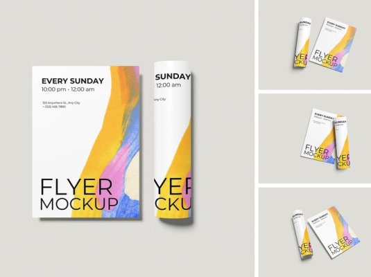 漂亮的高质量传单PSD样机素材包