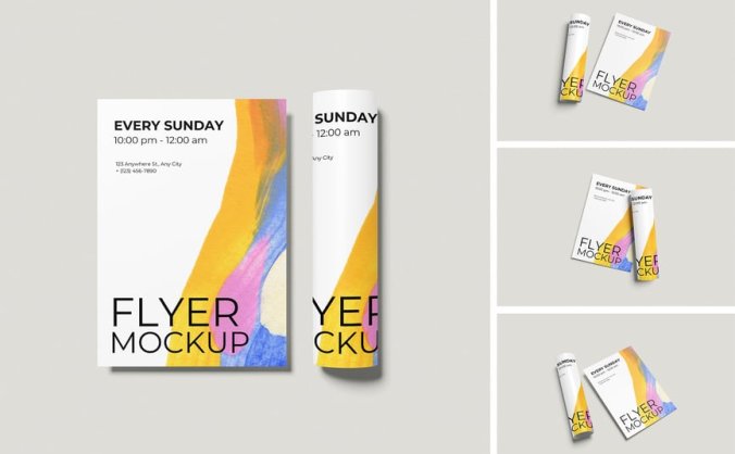 漂亮的高质量传单PSD样机素材包