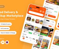 一套食品配送外卖自取平台app ui界面素材包