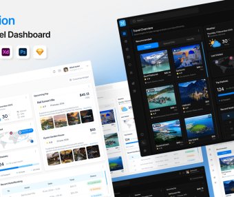 一套旅行主题后台界面UI素材包