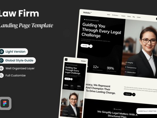 高级黑律师事务主题页UI设计