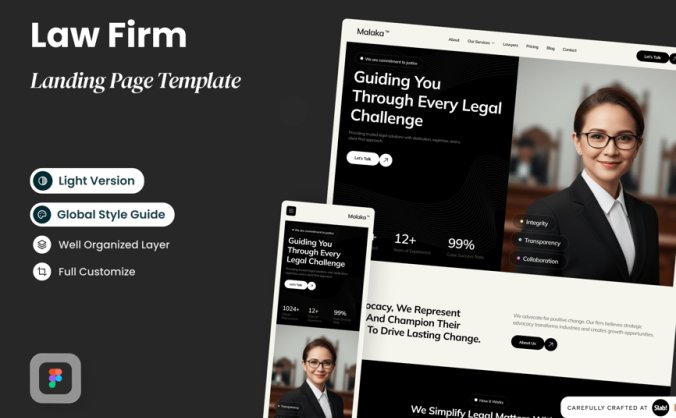 高级黑律师事务主题页UI设计