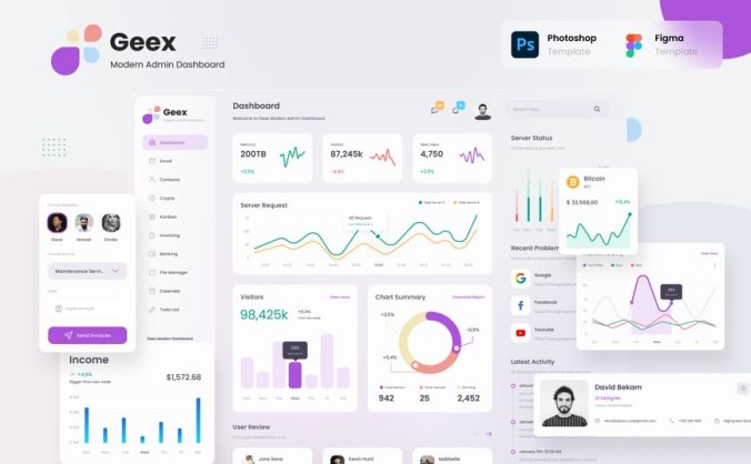 30个漂亮的适用于Figma的管理后台模型组件素材包