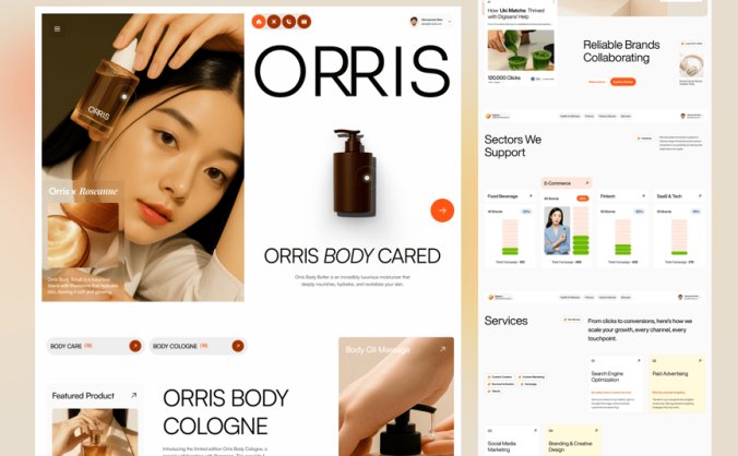 5个身体护理主题电商UI官网设计