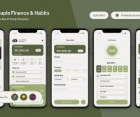 一套绿色情侣理财应用APP UI界面素材包