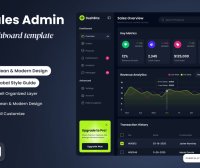 暗黑风格销售销量后台管理UI界面素材包
