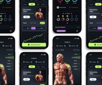 酷黑风格健身主题移动APP UI界面素材包