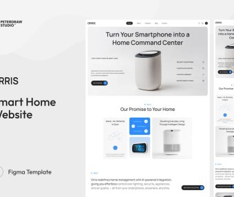 漂亮的科技蓝智能家居网站UI界面素材包