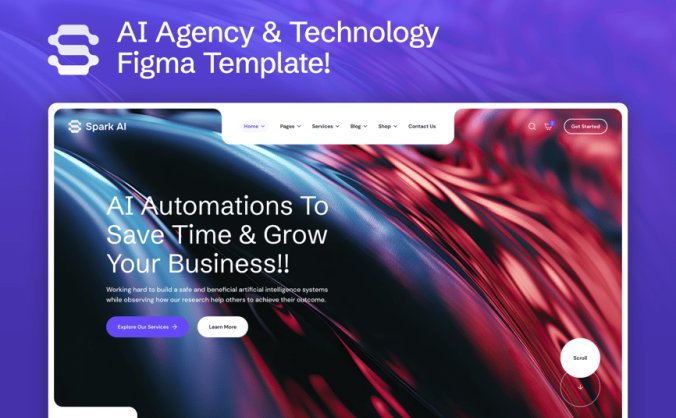 33个设计梦幻的AI机构与技术Figma网站模板