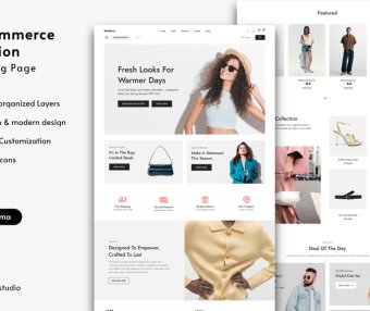 漂亮时尚的电商落地页Web UI界面素材包