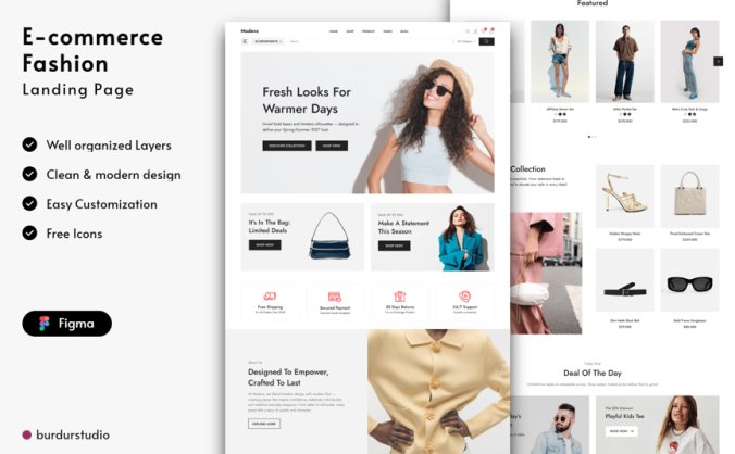 漂亮时尚的电商落地页Web UI界面素材包
