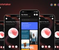 5个漂亮的黑色AI笔记应用APP UI界面素材包