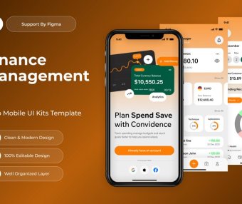 多彩财务管理移动端APP UI界面素材包