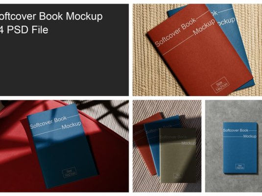 漂亮光影平装书PSD样机素材包