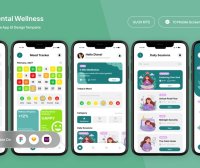 一套平静健康应用APP UI界面素材包
